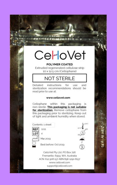 Polymer Coated Cellophane NON-STERILE Sheet
