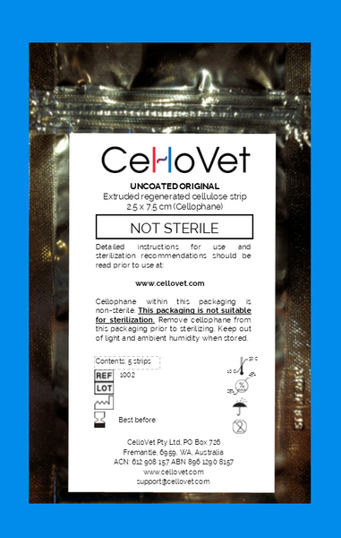 Original Uncoated Cellophane NON-STERILE Strips - 5 pack